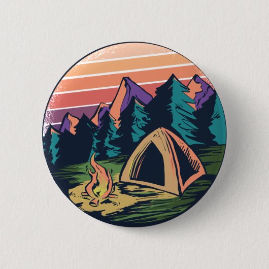  ontwerp van de zonneschijnbouwer voor de Camping  Ronde Button 5,7 Cm (Voorkant)