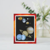 Ontwerp van de Zonnesysteemstempel Briefkaart (Staand voorkant)
