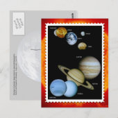 Ontwerp van de Zonnesysteemstempel Briefkaart (Voorkant / Achterkant)