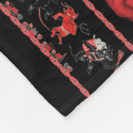 Ontwerp van de Zuidwest-kerstkrampus Fleece Deken (Hoek)