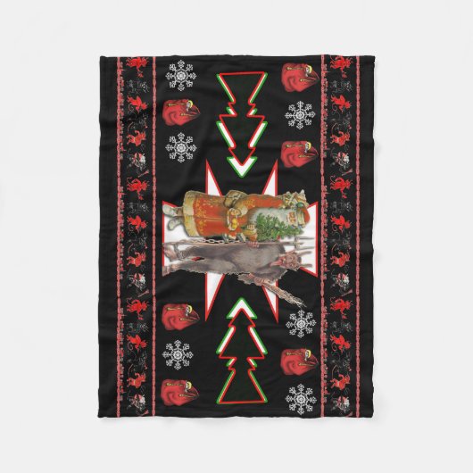 Ontwerp van de Zuidwest-kerstkrampus Fleece Deken (Voorkant)