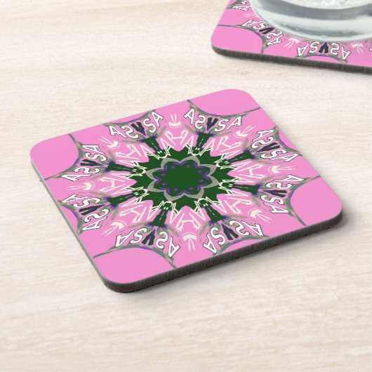 Ontwerp van de zwarte en roze Mode Bier Onderzetter (Linkerzijde)