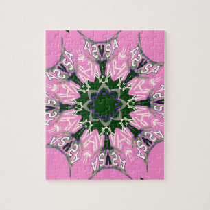 Ontwerp van de zwarte en roze Mode Legpuzzel