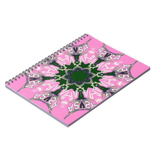 Ontwerp van de zwarte en roze Mode Notitieboek (Linkerzijde)