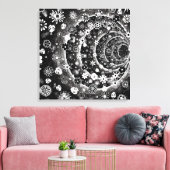 Ontwerp van de zwarte en witte florale tunnel canvas afdruk (Insitu (Woonkamer))