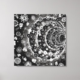 Ontwerp van de zwarte en witte florale tunnel canvas afdruk