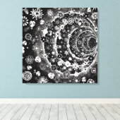 Ontwerp van de zwarte en witte florale tunnel canvas afdruk (Insitu (Houten vloer))