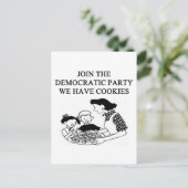 ontwerp van democratische partij uitnodiging briefkaart (Staand voorkant)