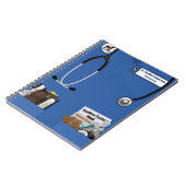 Ontwerp van diergeneeskundige blauw scrobs en pock notitieboek (Linkerzijde)