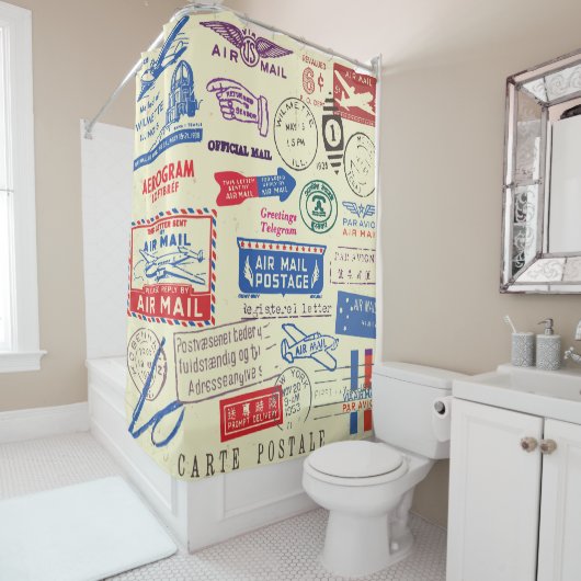  ontwerp van documentstempel. douchegordijn (In situ)