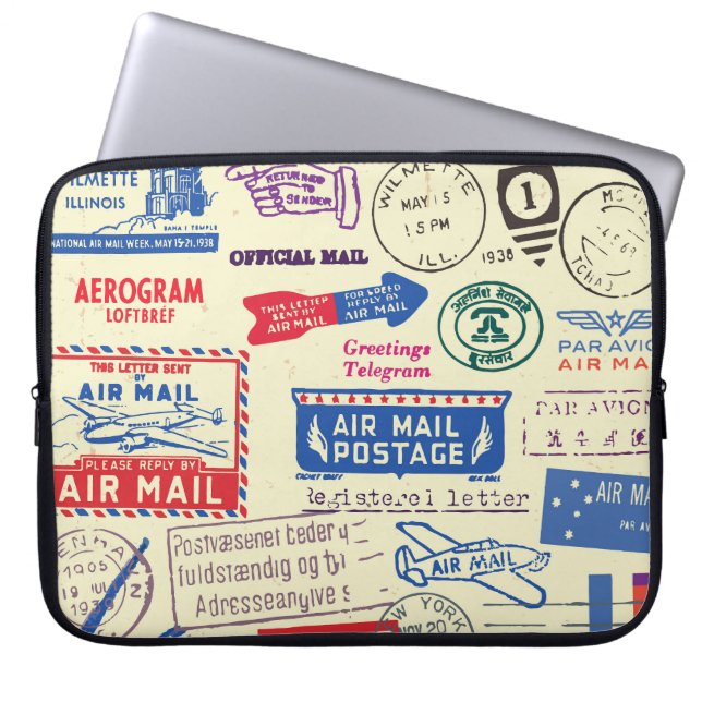  ontwerp van documentstempel. laptop sleeve (Voorkant)