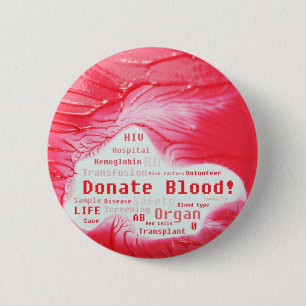 Ontwerp van donorbloed ronde button 5,7 cm