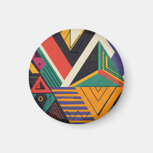 Ontwerp van driehoeken in levendige kleuren met pa magneet
