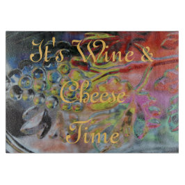 Ontwerp van druiven, snijvlak-wijn-kaas-tijd snijplank