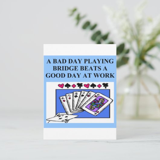 ontwerp van dubbele brugspeler briefkaart (Staand voorkant)