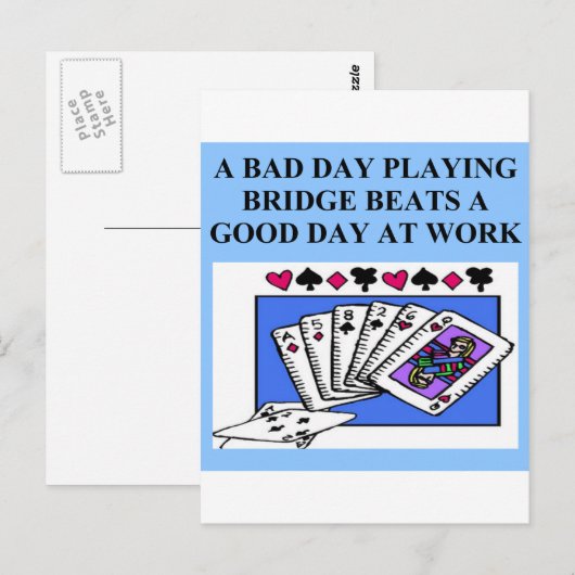 ontwerp van dubbele brugspeler briefkaart (Voorkant / Achterkant)