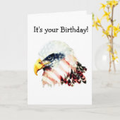 Ontwerp van Eagle van de Vlag van de V.S. het Kaart (Gele Bloem)