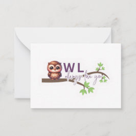 Ontwerp van een Adorable Uil Notitiekaartje