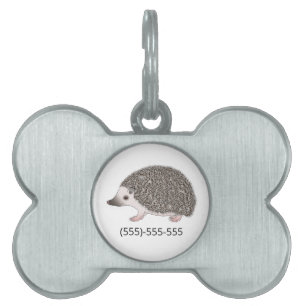 ontwerp van een Afrikaanse Pygmy-egel met telefoon Huisdieren Naamplaatje