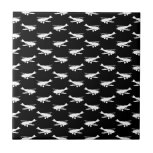 Ontwerp van een Antiek vliegtuig met retroflector Tegeltje