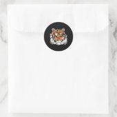 ontwerp van een coole tijgerzijde ronde sticker (Tas)