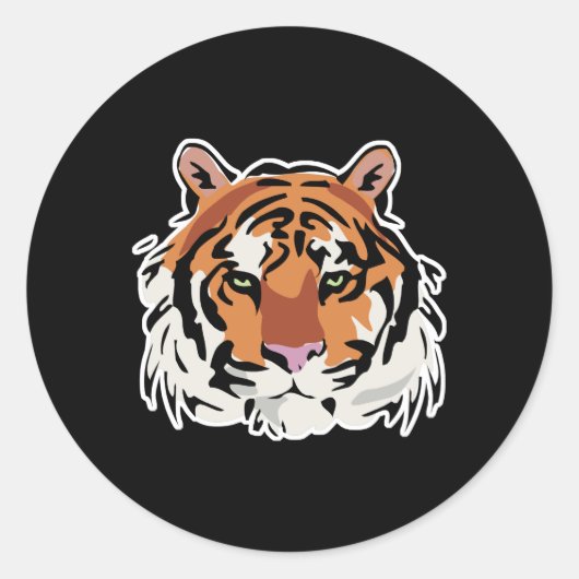 ontwerp van een coole tijgerzijde ronde sticker (Voorkant)