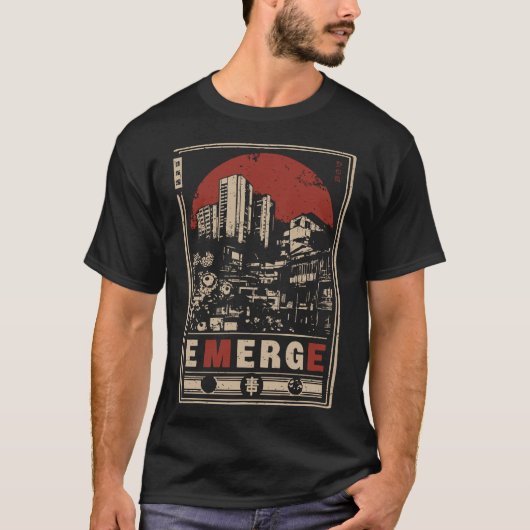 Ontwerp van een dystopische overlevingsstad t-shirt (Voorkant)