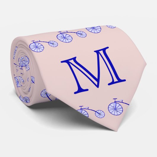 Ontwerp van een fietsmonogram op een aangepast st stropdas (Opgerold)