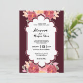 Ontwerp van een florale bruidskaart voor uitnodigi kaart (Staand voorkant)