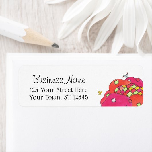 Ontwerp van een gevierde patchstructuur etiket (Insitu)