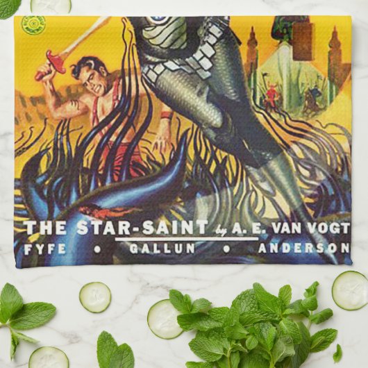 ONTWERP VAN EEN Hoesje VAN 1950 SCI FI PULPBEKENDM Theedoek (Gevouwen)