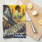 ONTWERP VAN EEN Hoesje VAN 1950 SCI FI PULPBEKENDM Theedoek (Quarter Fold)