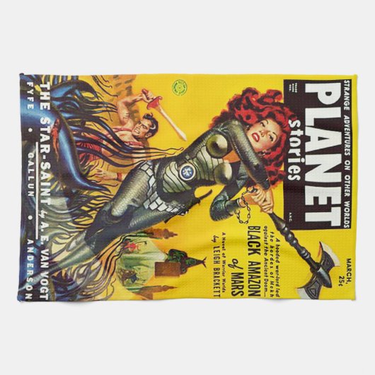 ONTWERP VAN EEN Hoesje VAN 1950 SCI FI PULPBEKENDM Theedoek (Horizontaal)