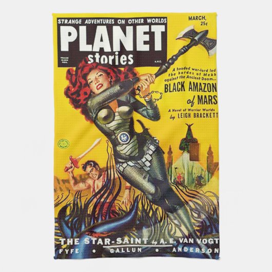 ONTWERP VAN EEN Hoesje VAN 1950 SCI FI PULPBEKENDM Theedoek (Verticaal)