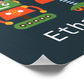 Ontwerp van een kinderkamer met een ute robot poster (Hoek)