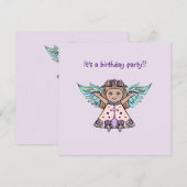 Ontwerp van een kleine engelenverjaardagsfeestje b kaart (Voorkant / Achterkant)