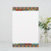 Ontwerp van een kleurrijk decoratief patroon van A Briefpapier (Staand voorkant)