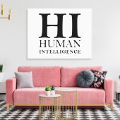 Ontwerp van een menselijk of AI-typografisch conce Canvas Afdruk (Insitu (Woonkamer))