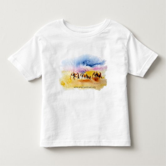 Ontwerp van een olifantenkudde met kleuruitbarstin kinder shirts (Voorkant)