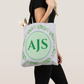 Ontwerp van een persoonlijk monogram. tote bag (Dichtbij)