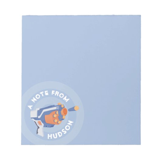 Ontwerp van een pistool met schuimdart notitieblok (Voorkant)