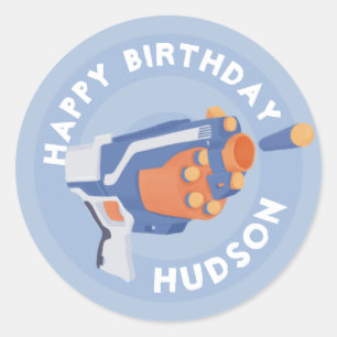 Ontwerp van een pistool met schuimdart ronde sticker