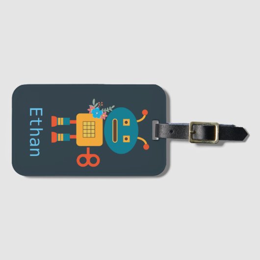 Ontwerp van een robot voor kinderen bagagelabel (Voorkant (horizontaal))