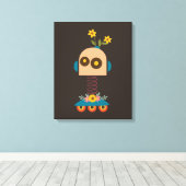 Ontwerp van een robot voor kinderen canvas afdruk (Insitu (Houten vloer))
