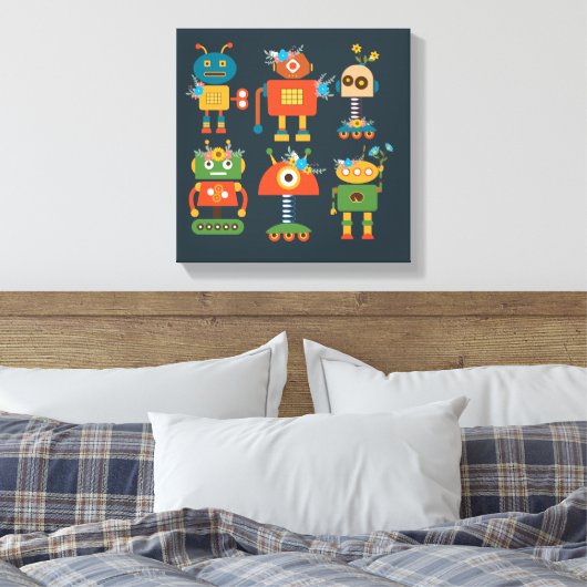 Ontwerp van een robot voor kinderen canvas afdruk (Insitu (Slaapkamer))