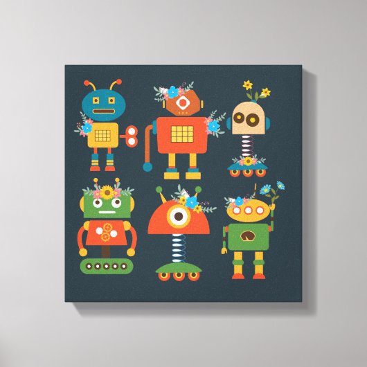 Ontwerp van een robot voor kinderen canvas afdruk (Voorkant)