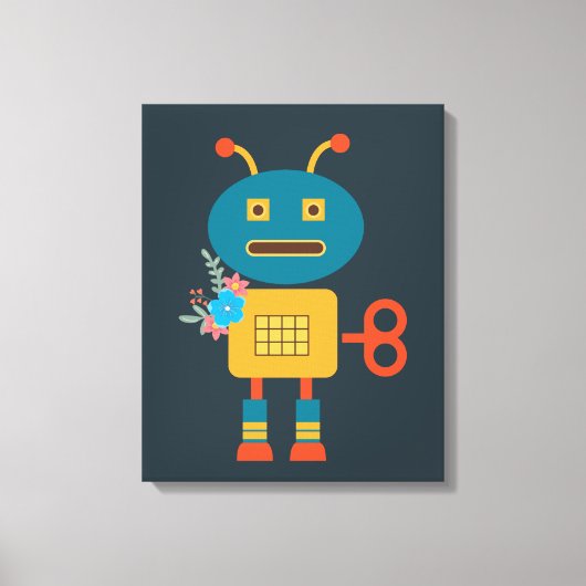 Ontwerp van een robot voor kinderen canvas afdruk (Voorkant)