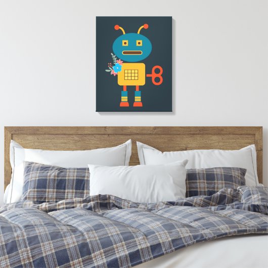 Ontwerp van een robot voor kinderen canvas afdruk (Insitu (Slaapkamer))