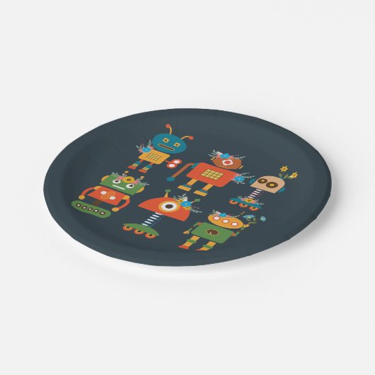 Ontwerp van een robot voor kinderen papieren bordje (Gekanteld)