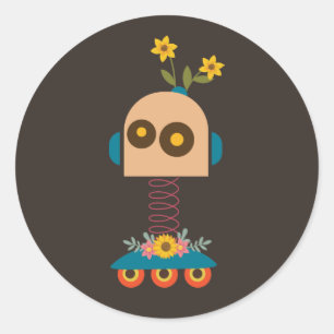 Ontwerp van een robot voor kinderen ronde sticker